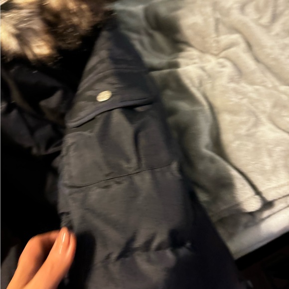 Euc Eddie Bauer Navy Blue down 3/4 length jacket medium - Picture 8 of 9